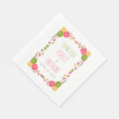 Hibiskus Blumenrahmen Personalisierte Hochzeit Serviette (Ecke)