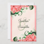 Hibiskus Blumenrosa 5" x 7" Einladungen für Hochze (Rückseite)