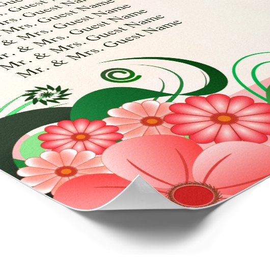 Hibiskus Blumenrosa 9 Tischübersicht Poster (Ecke)