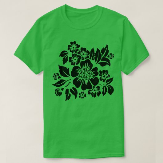 Hibiskus Blumensommer CutOut StencilStyle TShirt (Design vorne)