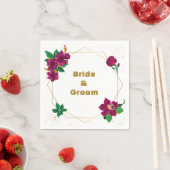 Hibiskus burgundy Blume grün Blätter Hochzeit Serviette (Beispiel)