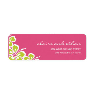 Hibiskus Delight Address Label - Azalea -