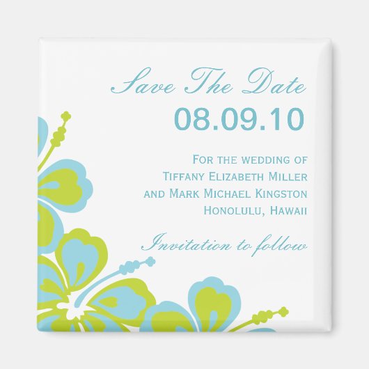 Hibiskus Delight Save the Date Magnet (Vorne)