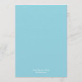 Hibiskus Delight Wedding Menu Card - Sky Blue Blue Menükarte (Rückseite)