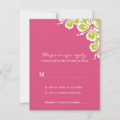 Hibiskus Delight Wedding RSVP Card - Azalea - (Vorderseite)