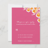 Hibiskus Delight Wedding RSVP Card - Azalea - (Vorderseite)