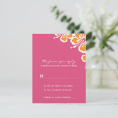 Hibiskus Delight Wedding RSVP Card - Azalea - Karte (Stehend Vorderseite)