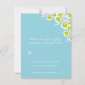 Hibiskus Delight Wedding RSVP Card - Sky Blue - (Vorderseite)