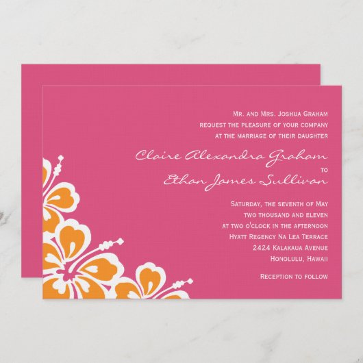 Hibiskus Delight Weditation - Azalea - Einladung (Vorne/Hinten)