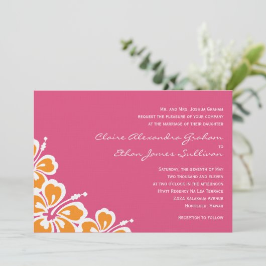 Hibiskus Delight Weditation - Azalea - Einladung (Stehend Vorderseite)