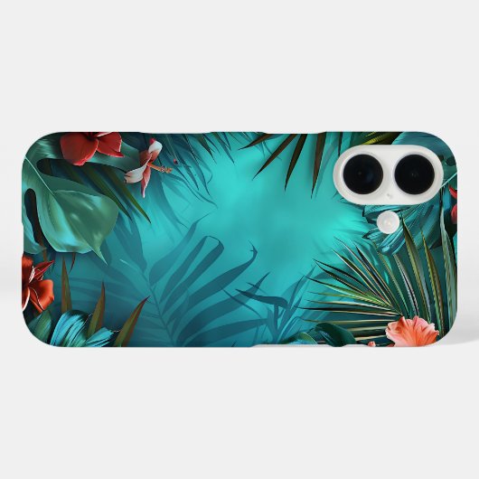 Hibiskus Dream Tropical iPhone Case (Rückseite (Horizontal))