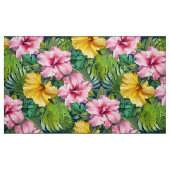 Hibiskus-Dschungel-Nahtlosmuster Stoff (Fat Quarter (45,7 x 55,9 cm))