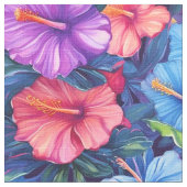 Hibiskus (dunkel IV) Stoff (Nahaufnahme)