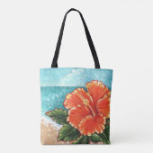 "Hibiskus durch den Strand" kundenspezifische Tasche (Rückseite)