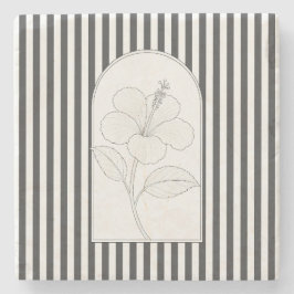 Hibiskus Elegante Blume Botanisch Steinuntersetzer