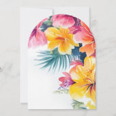 Hibiskus Elegante Tropische Hochzeit in Urlaubsort Einladung (Rückseite)