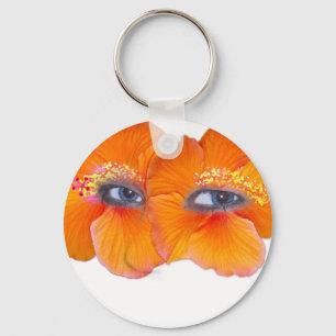Hibiskus Eyes - Orange Schlüsselanhänger