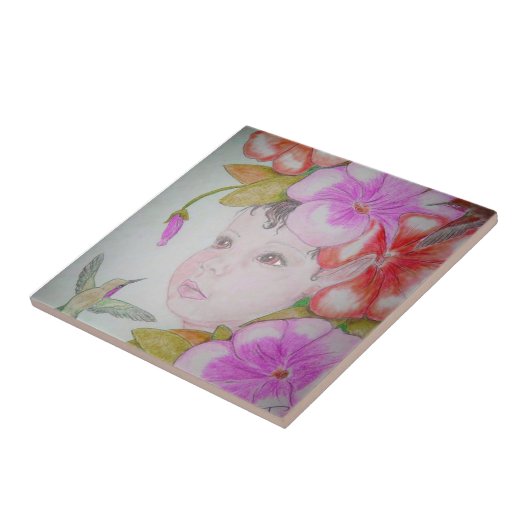 Hibiskus-Fee Fliese (Seite)