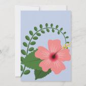 HIBISKUS FLAMINGO BLAUE WHITE GOLD EINLADUNG (Rückseite)