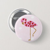 Hibiskus-Flamingoknopf Button (Vorne & Hinten)