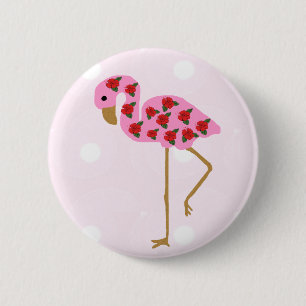 Hibiskus-Flamingoknopf Button