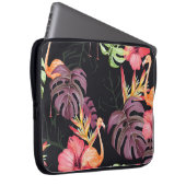 Hibiskus, Flamingos, tropisches Watercolor-Muster. Laptopschutzhülle (Vorne Rechts)