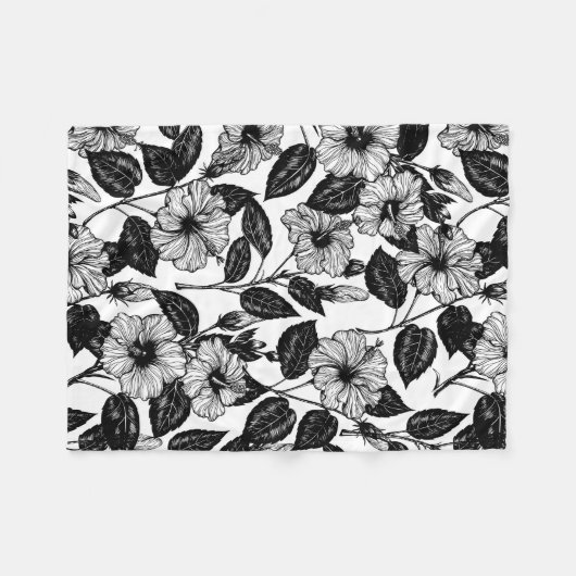 Hibiskus Fleecedecke (Vorderseite (Horizontal))