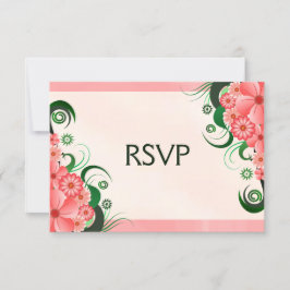 Hibiskus Floral Pink Elegante UAWG Response Card RSVP Karte