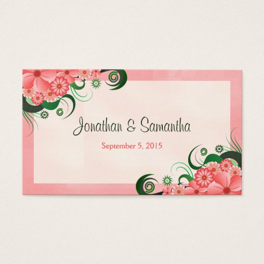 Hibiskus Floral Pink Gastgeschenk Hochzeit Gefalle (Vorderseite)