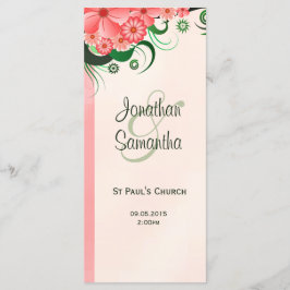 Hibiskus Floral Pink Hochzeitsprogramm Vorlagen