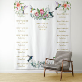 Hibiskus floral Step & Repeat Bautizo Hintergrund Wandteppich