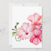 Hibiskus Floral Watercolor Romantisches Brautparty Einladung (Rückseite)