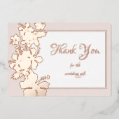 Hibiskus Foil Jeden Anlaß Elegante Vielen Dank Folieneinladung (Vorderseite)