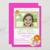 Hibiskus Foto Einladung (Vorne/Hinten)