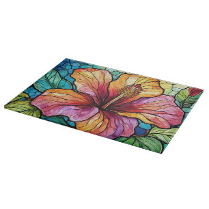 Hibiskus für gestufte Glaskunst Schneidebrett