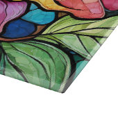 Hibiskus für gestufte Glaskunst Schneidebrett (Ecke)