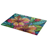 Hibiskus für gestufte Glaskunst Schneidebrett (Ecke)