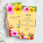 Hibiskus für tropische Destination gelb Menükarte
