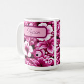 Hibiskus für tropische hawaiianische Blume Persona Kaffeetasse (Vorderseite Links)