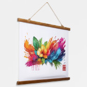 Hibiskus Fury Wandteppich Mit Holzrahmen (Gewinkelt)