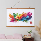Hibiskus Fury Wandteppich Mit Holzrahmen (Schlafzimmer)