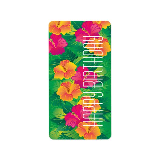 Hibiskus Garden ~ Label Adressaufkleber (Vorne)
