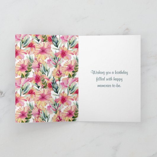 Hibiskus Garden zum 106. Geburtstag Karte (Innenseite)