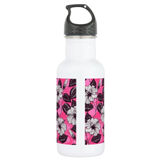 Hibiskus Garten 2 Edelstahlflasche (Rückseite)