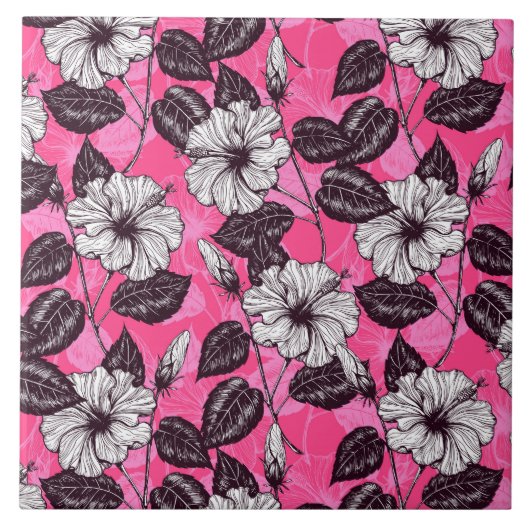 Hibiskus Garten 2 Fliese (Vorderseite)