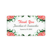 Hibiskus-Gastgeschenk Hochzeit mit Blumenrosa bevo Adressaufkleber (Vorne)