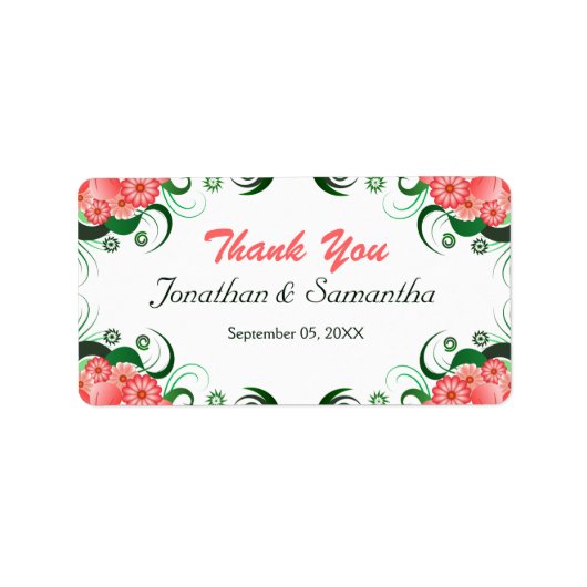 Hibiskus-Gastgeschenk Hochzeit mit Blumenrosa bevo Adressaufkleber (Vorne)