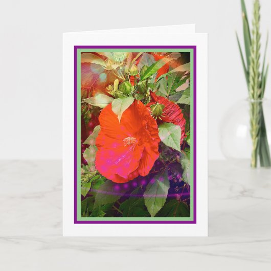 Hibiskus Geburtstagskarte Karte (Vorderseite)