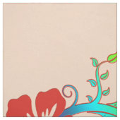 Hibiskus & Gecko Dekoration + Hintergrundfarbe Stoff (Muster)