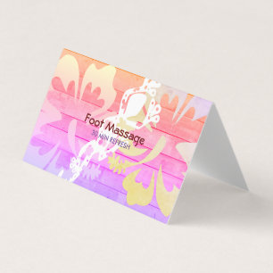 Hibiskus Gecko Wooden Deck Business Card Visitenkarten